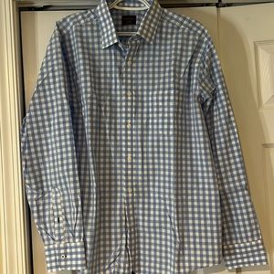 UNTUCKit Blue White Check Button Down Shirt XL